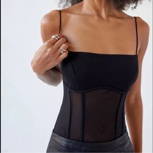 Out From Under Harlow Sheer Mesh Corset Bodysuit